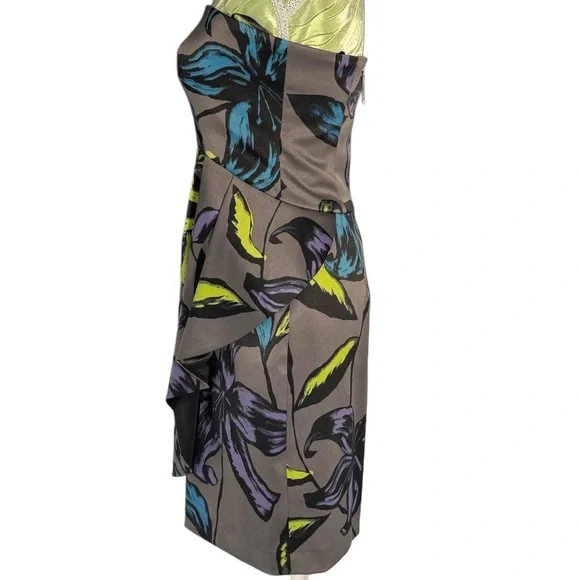 Kensie Strapless Floral Cocktail Dress – Size 4 - Picture 3 of 8